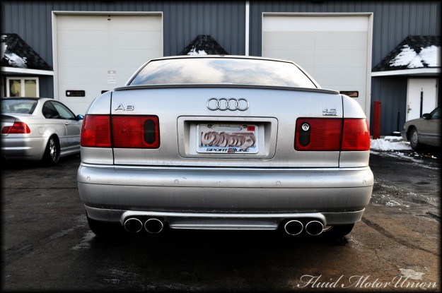 muffler setup done to give this customers A8 a little more rumble