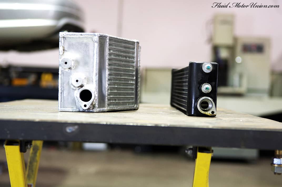 Custom Fabricated oil cooler for Mercedes C63 AMG